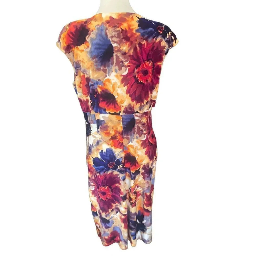 Lauren Ralph Lauren Sleeveless Multi-Color Floral Dress Size 14-NWOT